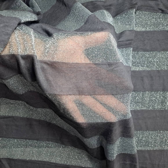 3 FOR 12 SALE Ann Taylor LOFT Metallic Striped Infinity Scarf - Picture 5 of 12